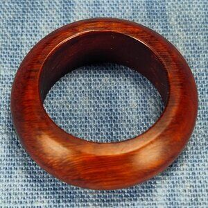 Domed Hardwood Ring Made from Briarwood - Size 7.0 (US)